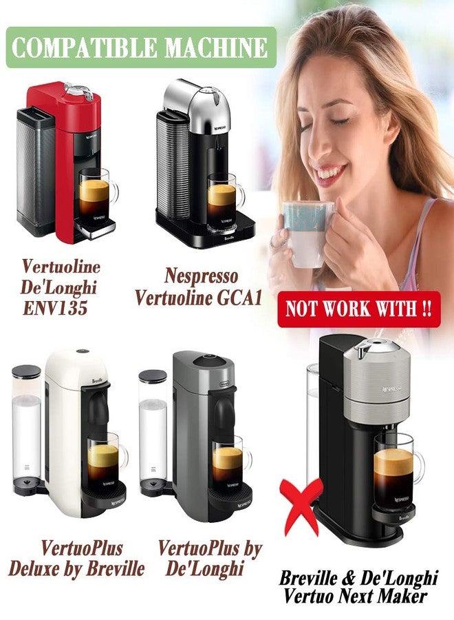 CAPMESSO Stainless Steel Reusable Coffee Capsule, Metal Refillable Coffee Pod Compatible with Nespresso Vertuoline GCA1/ENV135/ENV150/BNV420 (8OZ(Coffee Cup)+10 Silicone Rings) - Image 5